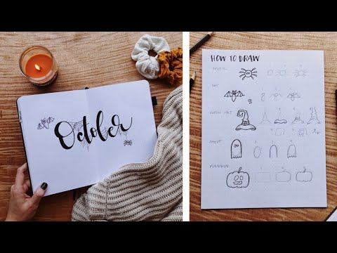 October 2019 (Fall/Halloween) Bullet Journal Set Up + Cartoon Tutorials