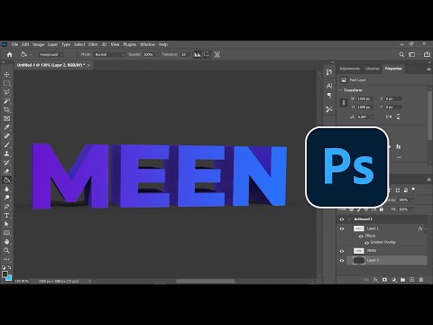 How to make 3D Text in Photoshop, 3D Text Effect tutorial for beginners
