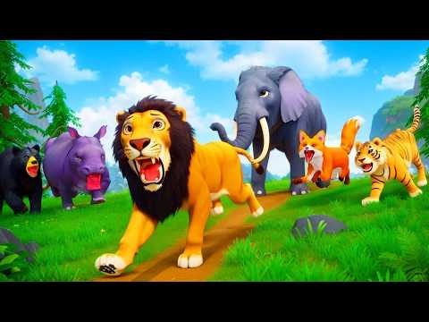 Jungle Animals Fun Game Time! 🦁🐘 Lion, Tiger , Elephant & Friends Play Together