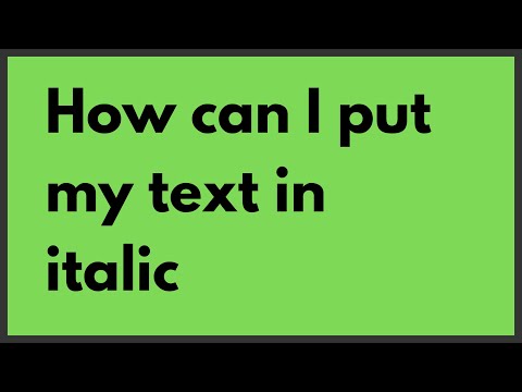 [Simple] CSS tricks - Italic text