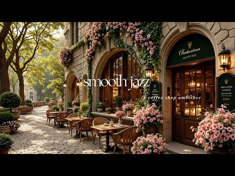 Spring Morning Cafe Jazz for Working | Cozy Smooth Jazz Music at Outdoor Coffee Shop for Tranquil