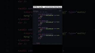 HTML Audio Controlslist: Hide Download Option! #htmlaudiotag #codewithmayur