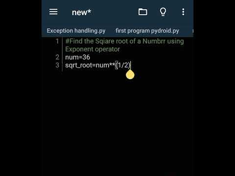 Square root of a Number using Exponent Operator in Python