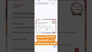 Passed My 2025 OCI Generative AI Professional Exam!