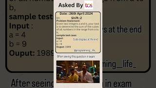 TCS NQT coding question Date : 26th April 2024 Shift : 2 Like || share || comment || Follow