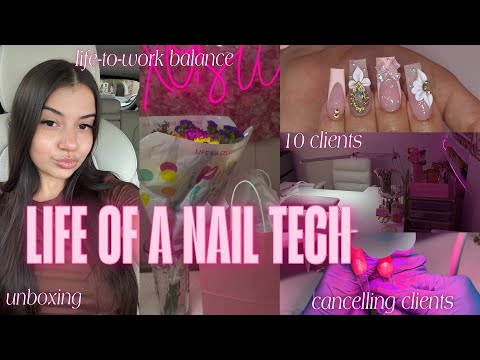 Life of a Full-Time Nail Tech  ❥  |  VLOG [ 10 clients, life-work balance, & tutorials ]