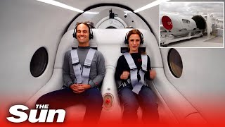 First passengers try high-speed Virgin Hyperloop vacuum pods