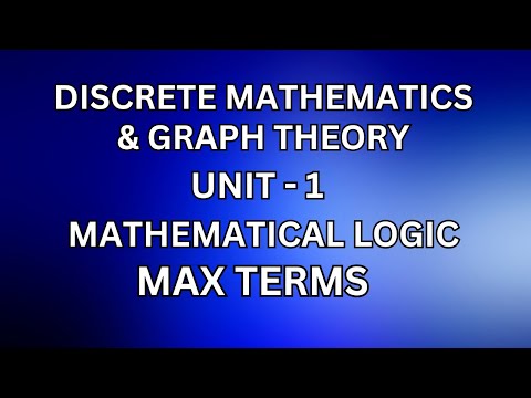 DM – Mathematical logic - Max terms @JayaMathsAcademy #discretemathematics #maxterm #maxterms
