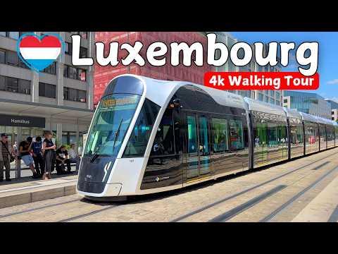 🇱🇺 Luxembourg City Walking Tour 4K 60FPS – Capital of the World’s Richest Country