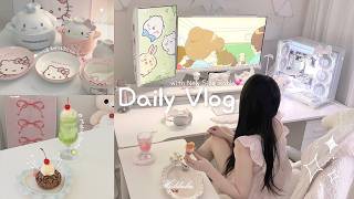 [SUB] ʚ Vlog ɞㅣ집순이 초여름 일상.zip🍉ㅣ산리오 식기 하울🎀 홈카페 디저트🍈 자취생 장보기🛒 핏쳐 사이드 테이블 사용기 | Summer diary｡𖦹°‧