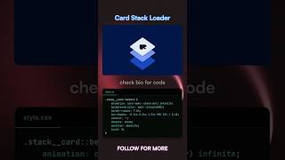 Card Stack Loader using CSS #shorts #loading #css #animation  #coding
