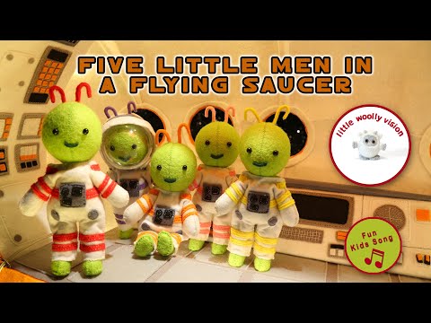 Five Little Men in a Flying Saucer | Little Woolly Vision - Stop-Motion Nursery Rhymes & Kids Songs