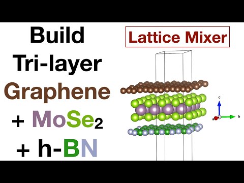 Build Many Layer Graphene - MoSe2 - hBN heterojunction with LatticeMixer and VESTA