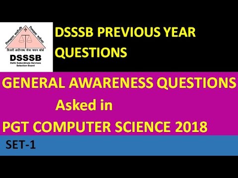 PGT Computer Science General Awareness Question | DSSSB Previous Year Paper Computer Science