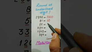 Rounding at underlined place#MathMarrow#Math shorts#Round at indicated digit