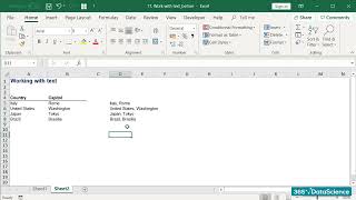 64 Working with text in Excel #datascience #excle