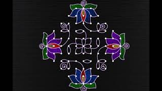 11-3-3 dots daily rangoli designs for beginners|chukkala muggulu|traditional kolam|muggulu with dots