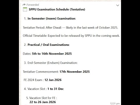 SPPU Exam Schedule 2025 | FE & SE (2024 Pattern)|FE to BE (2019 Pattern) | Latest Updates&Timetable