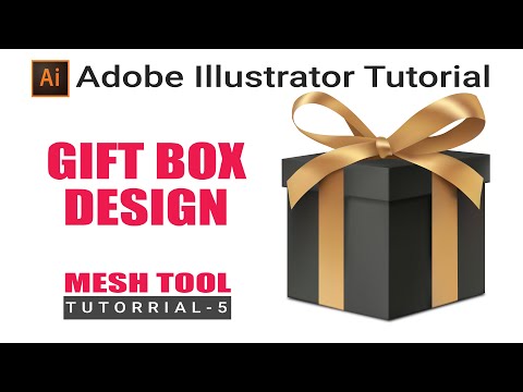 Gift Box Design in Adobe illustrator | Mesh tool-5 | After Design