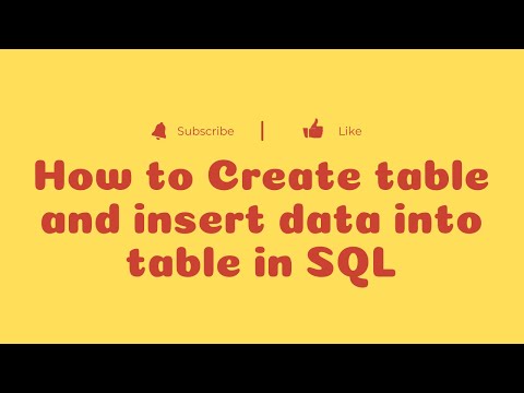 How to Create table and insert data into table || SQL Tutorial for Beginners