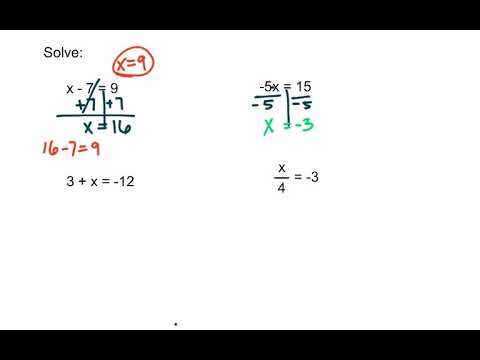 1.1 Solving One-step Equations