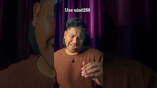 Use uint256 - Solidity #solidity #web3 #web3development #smartcontracts #ai #aiagent #nft #coding