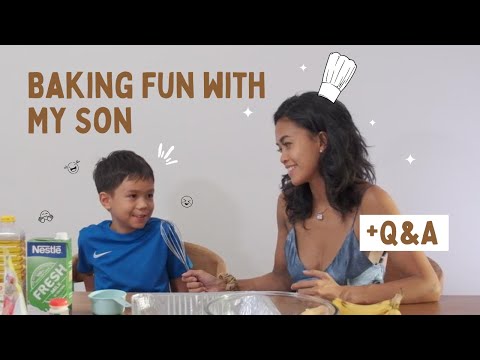 Son teaches Mom Baking