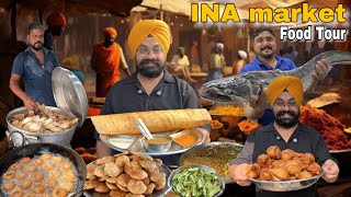 Famous street food in Delhi INA market | Bathure Chole , Fish Market , South Indian , Dahi ke Shole