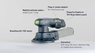 Festool ETSC 125 cordless and compact sander, available from Häfele