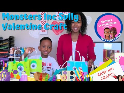 How to make a Monsters Inc Sully Valentine #MonstersInc #EasyKidCraft