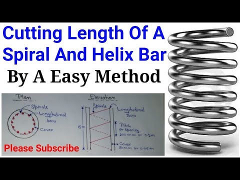 Cutting length of Spiral or Helix bar in pile caging.