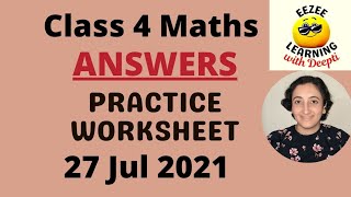 Class 4 Maths | ANSWERS to Worksheet 27 Jul'21|Multiplication| Division| Addition| Subtract| CBSE