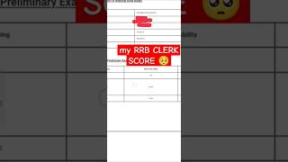 //🎯🔥⬆️🥺My IBPS RRB CLERK SCORECARD 2024//MY RRB CLERK MARKS#IBPS RRB CLERK#RRB RESULT