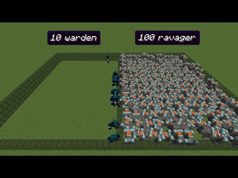 100 Ravager vs 10 Warden - Minecraft