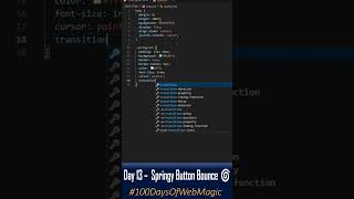 Springy Button Bounce 🌀 | Pure CSS Micro‑Interaction | Day 13 #100DaysOfWebMagic