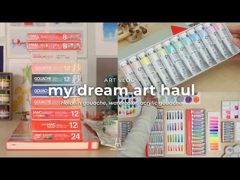 Unboxing the art supply haul of my dreams at 34 ✨ | Sekaido Japan haul | Holbein gouache 🔈 asmr