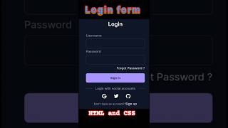 Login form, html css tutorial for beginners, html css full course, html css #html #coding #css #yt