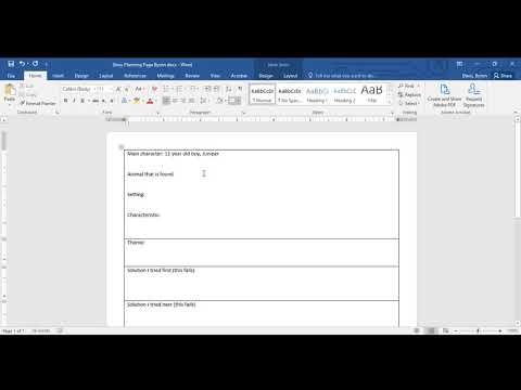 Story Planning Part 1