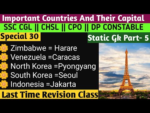 Important Countries and their Capitals || Static Gk || Countries of the world || Countries name