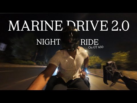 Night Ride at Marine Drive 2.0 | Mumbai Coastal Road on GT650🏍️