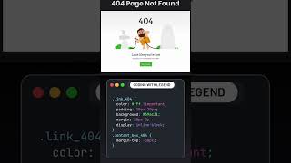 Modern 404 page animation using Html css and js 🤯🥶💥 #programming #coding #html