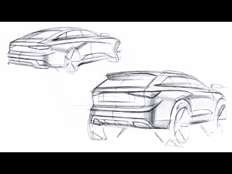 car design sketch with Different type of vehicles