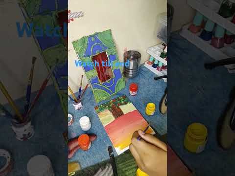 sunset🌅 painting on canvas #painting #my setup