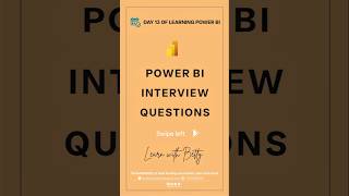 Top 10 Power BI Interview Questions in 20 Seconds! Save them! #PowerBiLearningSeries #learning #tech