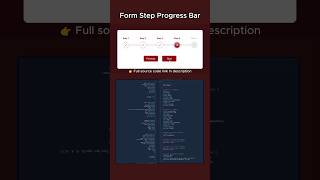Form Steps Progress Bar | HTML CSS JavaScript #shorts
