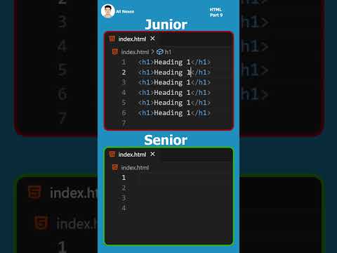 HTML Tips and Tricks Writing Heading Senior vs Junior Developers Part_9