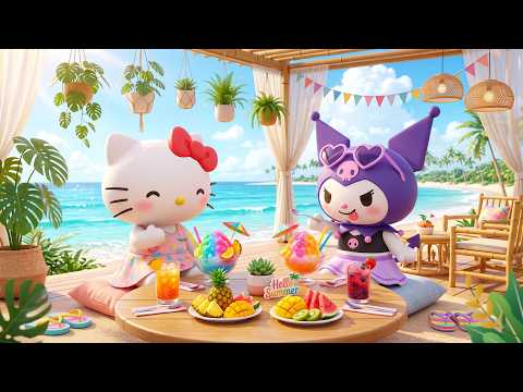 Joyful Summer Morning on Earth Day with Hello Kitty & Kuromi | Gentle Chill Jazz for Easy Relaxation