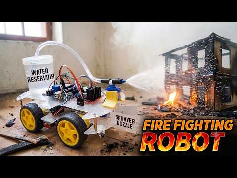 🔥Fire Fighting Robot🚒Using Arduino | Servo, Water Pump, IR Sensor🤖