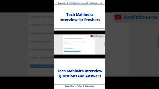 (Updated) Tech Mahindra Interview For Freshers #techmahindra #interview