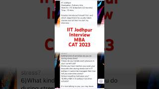 IIT Jodhpur Interview | CAT 2023 | Interview Transcript | #catexam2023 #catexamfullcourse
